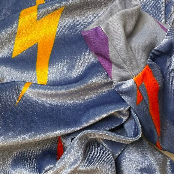 Aviator Nation Velour Zip Hoodie Lightning Bolt Blue Rare Small - Picture 8 of 10